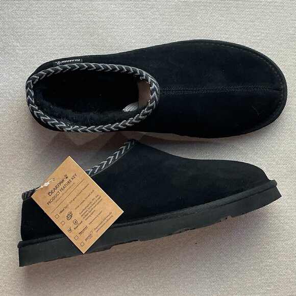 bearpaws mens black slippers size 10 nwt - Picture 1 of 1